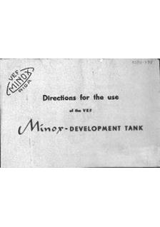 Minox Developing Tanks manual. Camera Instructions.